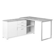 Monarch Specialties Computer Desk, Home Office, Corner, Storage Drawers, 60"L, L Shape, Work, Laptop, Metal, Grey I 7288